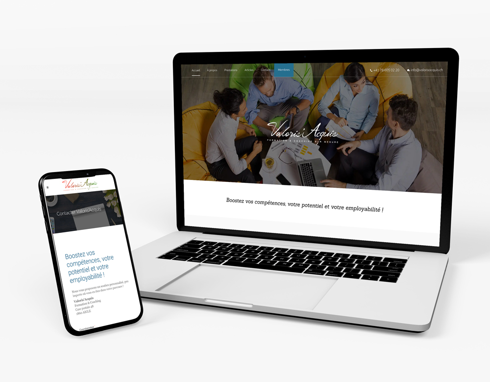 Logros Sitio web Formación en línea Valais