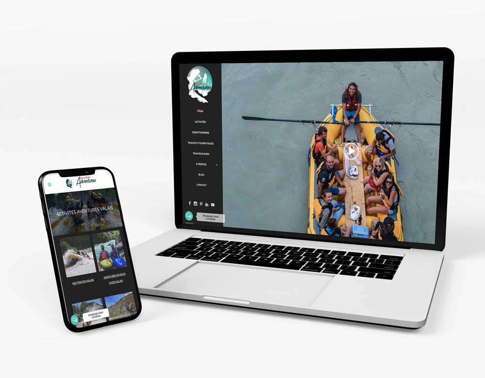 Logros Sitio web Agencia de rafting y kayak en Suiza